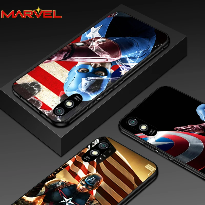 

Captain America Marvel for Xiaomi Redmi 10X Pro 9C 9A 9T 9 GO K40 K30 Ultra K20 8 7 S2 6 5 4X Pro Soft Black Phone Case
