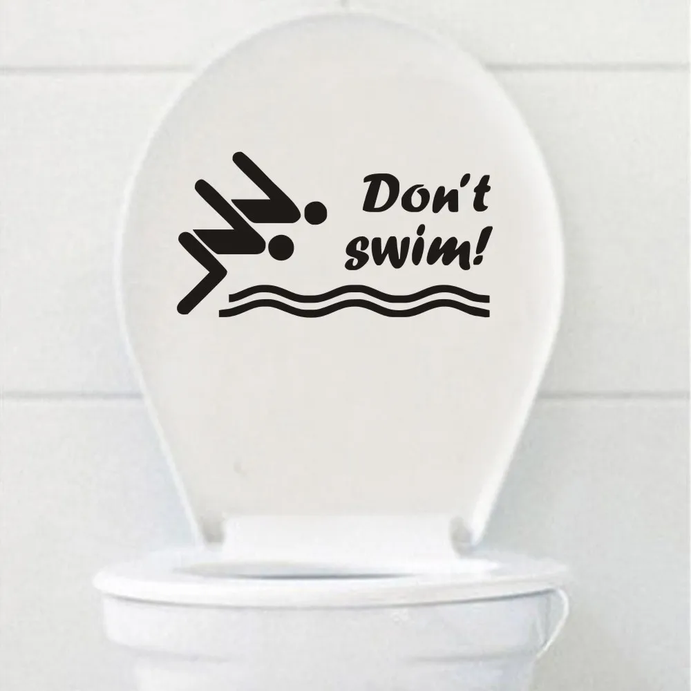 Забавная наклейка на унитаз не плавать цитата Настенная Наклейка для ванной