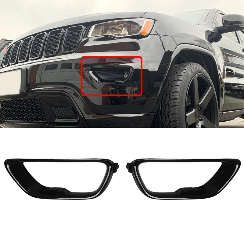 

1Pair Fog Light Lamp Bezel for Jeep Grand Cherokee 2016-2021 LH+RH Front Lamp Trim Bezels 5YL31TZZAA 5YL30TZZAA