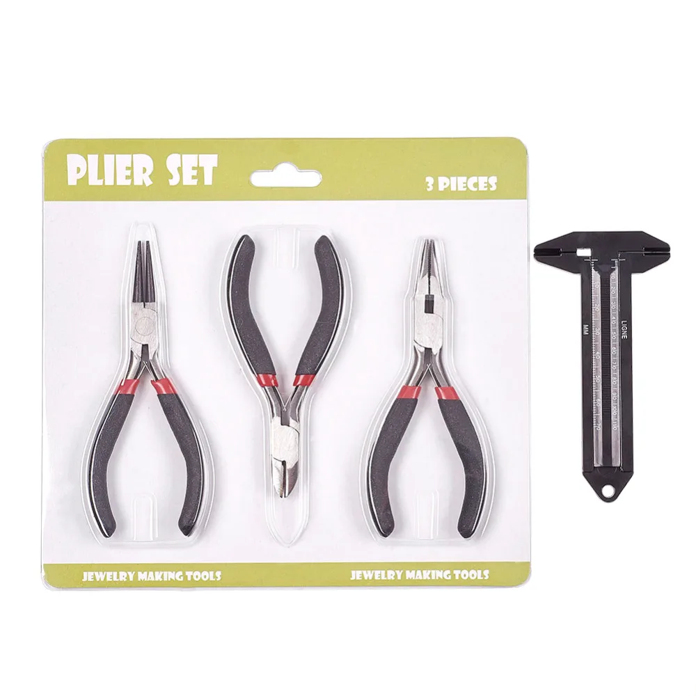 Набор инструментов для ювелирных изделий 3 плоскогубцы и 1 шт. черные