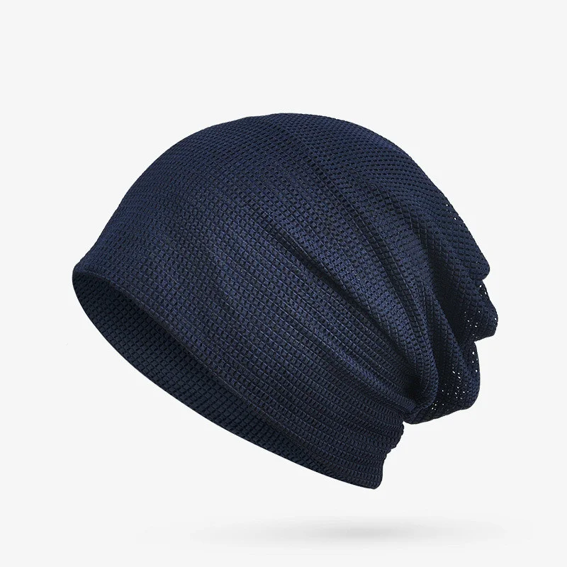 

Summer Hat Women Men Unisex Solid Mesh Breathable Turban Hat Headwear Baggy Cap Headwrap Hariband Bonnet Femme