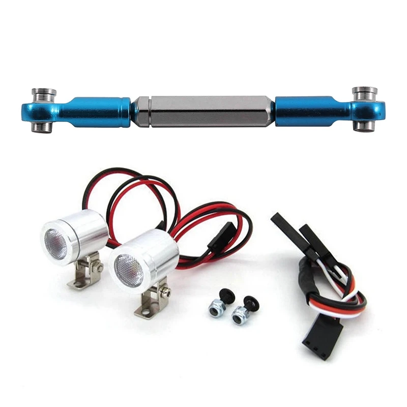 

Металлическая тяга для WPL 1:16 Henglong, синяя и светодиодный ная световая балка, фасветильник s для MN D90 MN99S MN86S WPL D12 C24