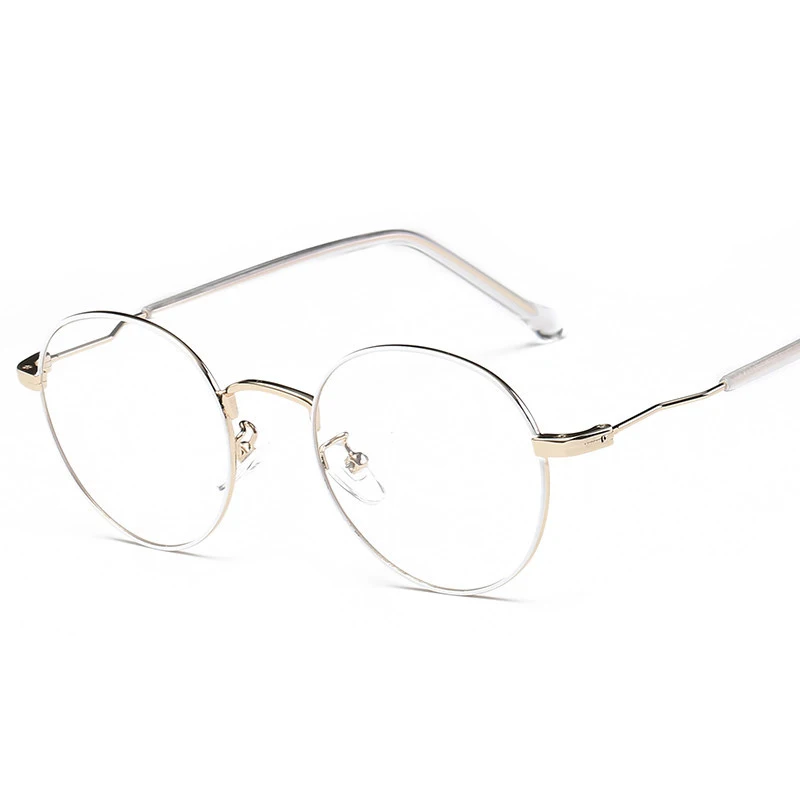 New Flat Light Microscope Retro Round Metal Frame Glasses Student Myopic | Аксессуары для одежды