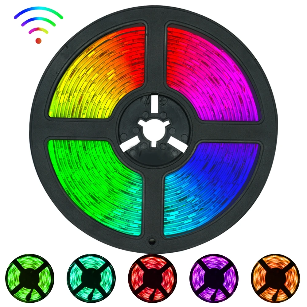 

Светодиодные ленты освещения s WiFi luces RGB 5050 SMD 2835 водонепроницаемая гибкая лента Диодная DC 12 В домашний Декор 5 м 10 м 15 м 20 м светильник