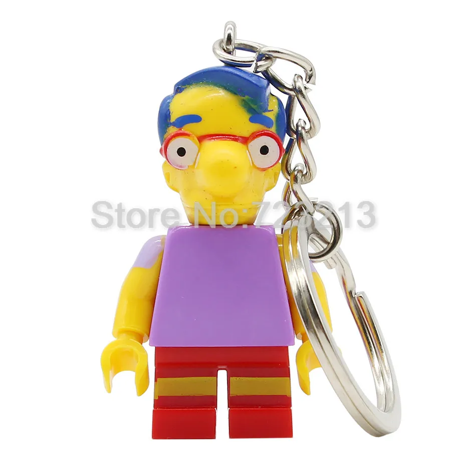 Milhouse Один мультфильм Кот История игрушек фильм волшебник OZ Брелок фигурка Барт Базз Лайтер строительные блоки модели игрушки - Цвет: Milhouse