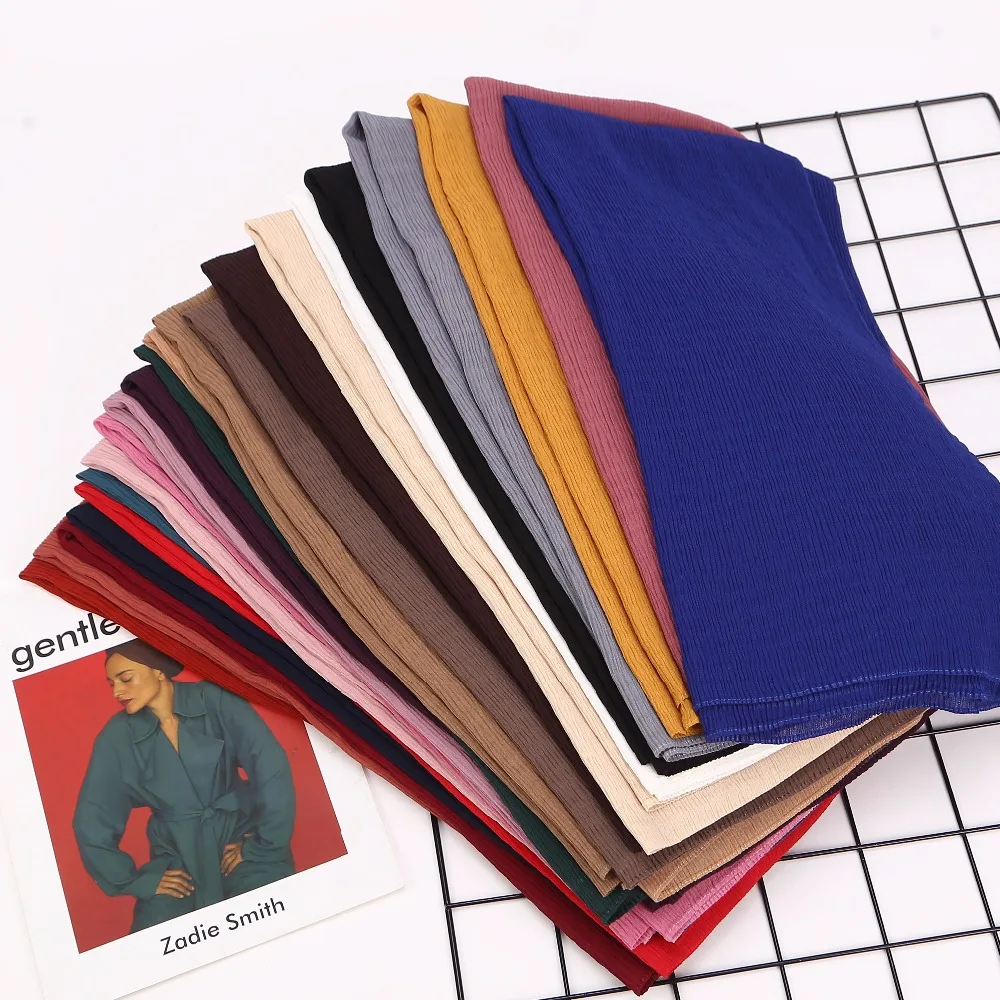 Женский шифоновый шарф большого размера с пузырьками простые мягкие мнущиеся