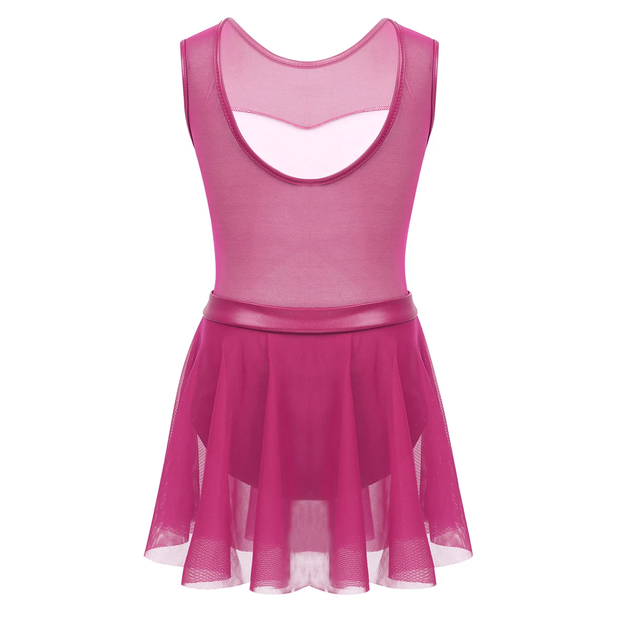 Детское платье из искусственной кожи без рукавов с вырезами спереди для