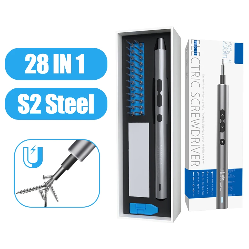 

Набор прецизионных электрических отверток 28 в 1, портативные перезаряжаемые магнитные биты для электрической аккумуляторной отвертки свет...