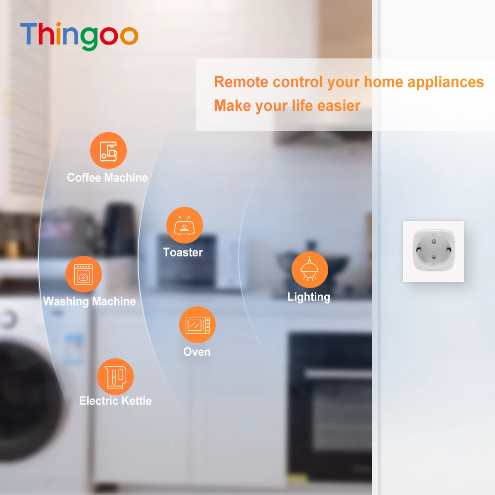 16A Tomacorriente Inteligente удаленного Управление Мощность розетка Smart Plug Wi Fi Eu с Alexa Google Home