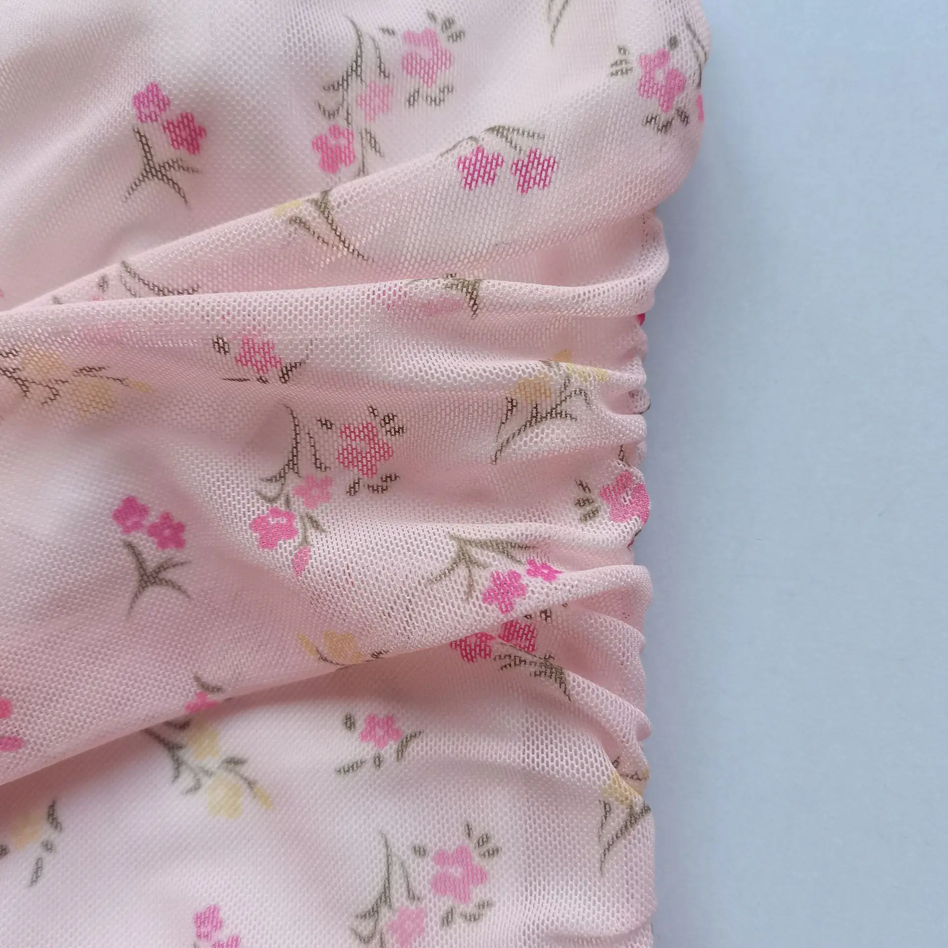 

MSXU 2020 Summer New Sexy Pleated Printed Mesh Sling Dress Women