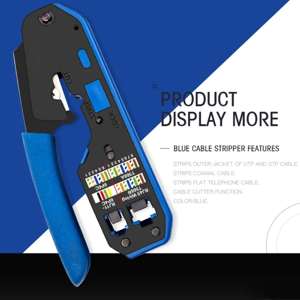 

RJ45 Crimping Tools Pliers Network Cable Crimper All in 1 Modular Crimp Crimper for RJ45 Cat6/Cat5e/Cat5 Connectors