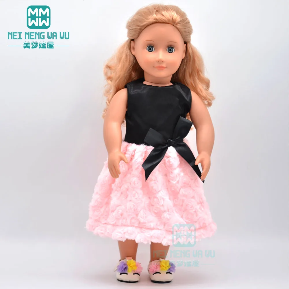 

Кукла Одежда для 18 дюймов 45 см Американская кукла и новорожденные куклы аксессуары розовое платье принцессы Повседневная одежда