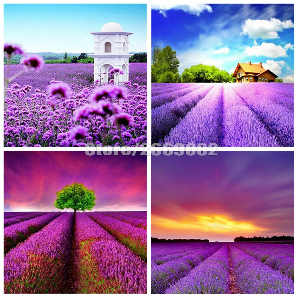 

Алмазная живопись, полная дрель, квадратная, живописная, Лавандовая, алмазная вышивка, распродажа, стразы, картина, вышивка крестиком, домаш...