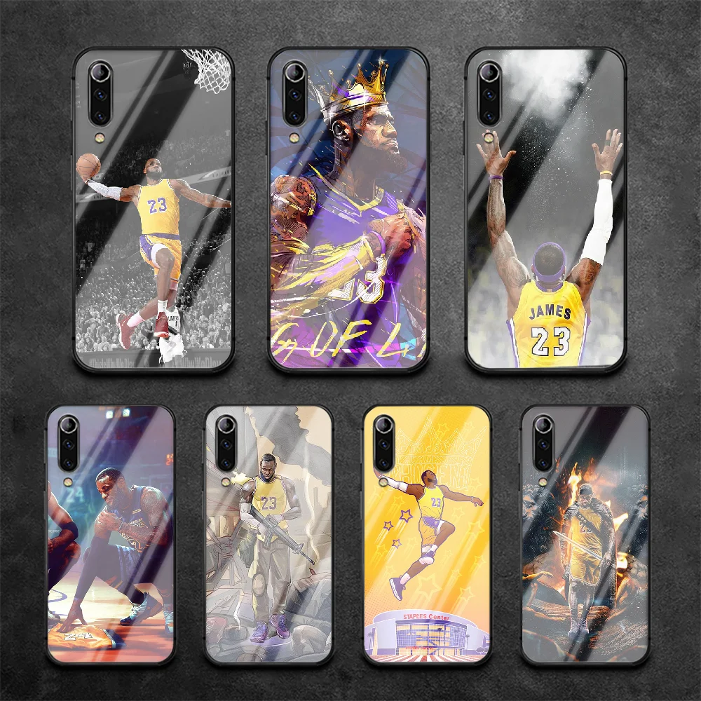 

James Basketball LeBron Phone Tempered Glass Case Cover For Xiaomi Mi A3 Max3 Note 9 10 I T Pro Lite Ultra Cover Shell Bumper