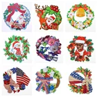 Алмазная 5D картина сделай сам, венок, Алмазная мозаика, вышивка крестиком, мультяшный Рождественский венок, домашний Настенный декор для взрослых, рукоделие, праздничный подарок