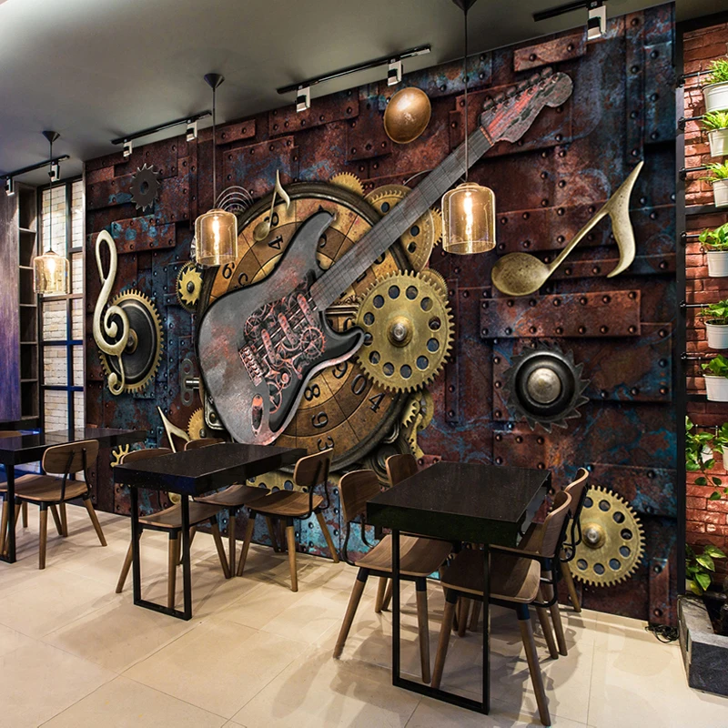 Фотобумага на заказ для стен 3D фотообои с искусственными нотами баром KTV