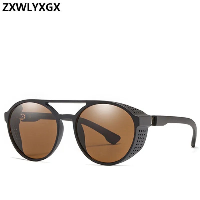 Солнцезащитные очки в стиле стимпанк унисекс ретро круглые откидные для