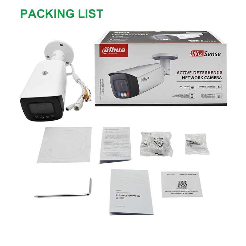 

Dahua IPC-HFW3849T1-AS-PV 8MP 4K IP Camera Outdoor Full-Color WizSense Active Deterrence Built-in Mic Audio Security CCTV Camera