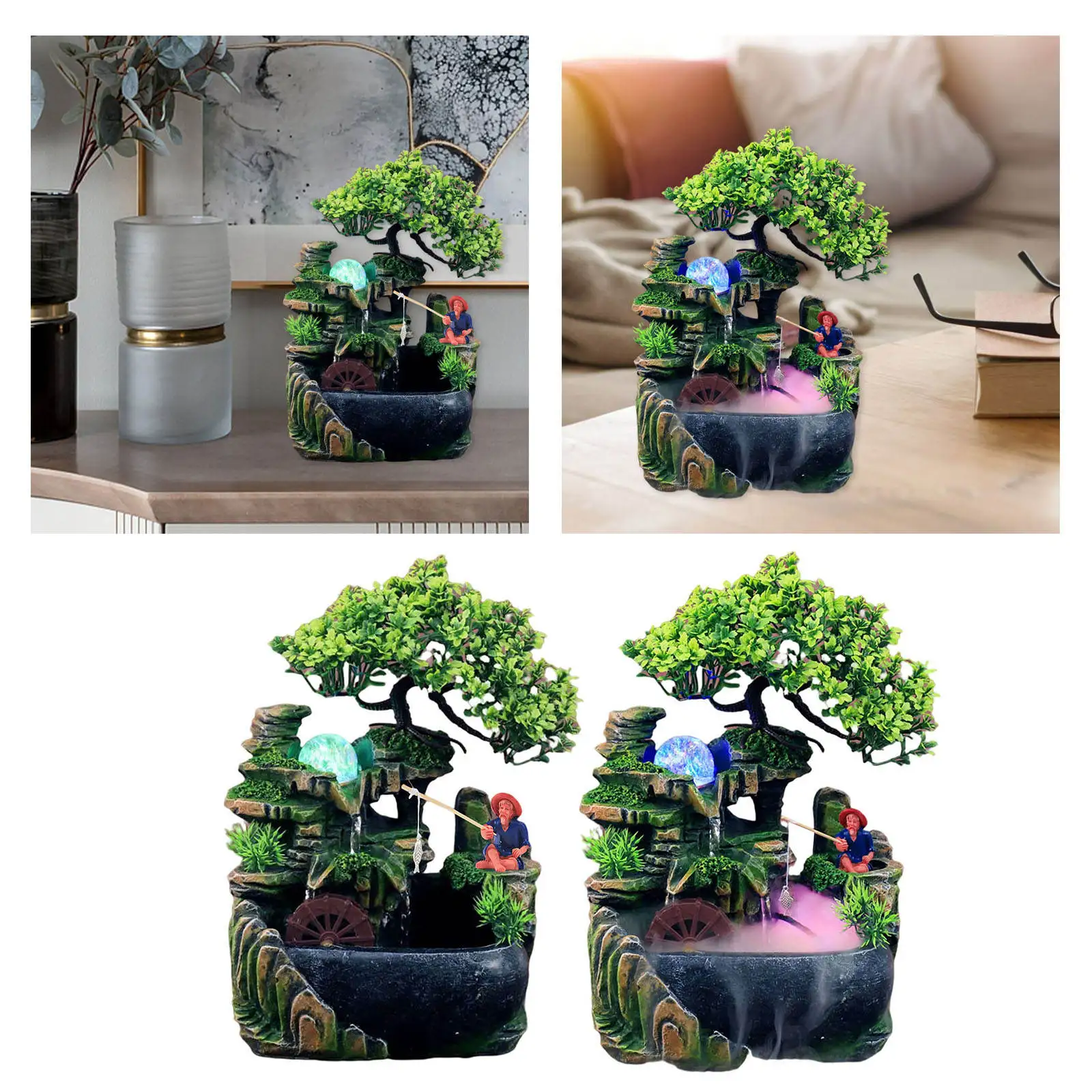 Настольный фонтан-водопад скальная статуя дзен для медитации расслабляющий