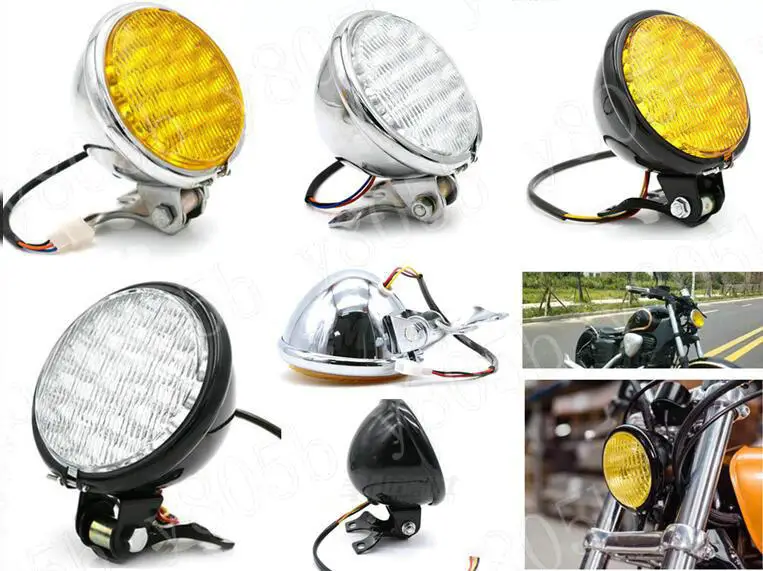 Metal LED 5&quot HeadLight For Yamaha VStar 400 650 1100 1300 Virago Xv 250 535 750 Road Star Custom Chopper Cruisers |
