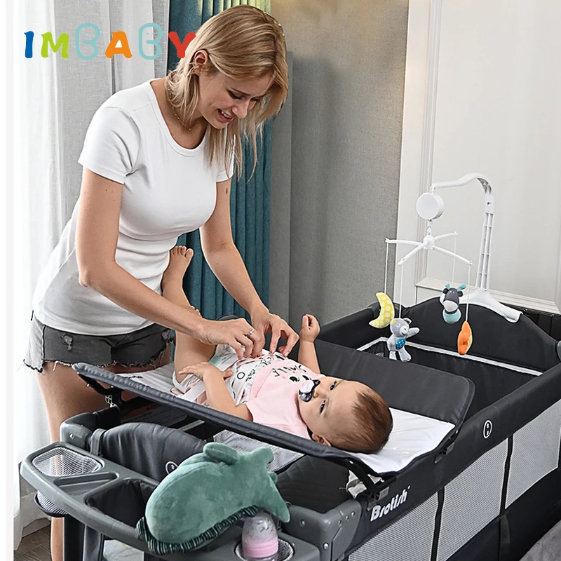 Портативная детская кроватка IMBABY с подгузником многофункциональная кровать для