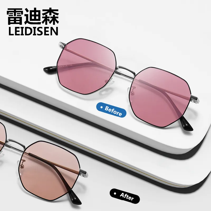 

LEIDISEN 2020 Photochromic Sunglasses Women Polarized Pink Sunglesses Driving Chameleon Sun Glasses Change Color Men Sunglasses