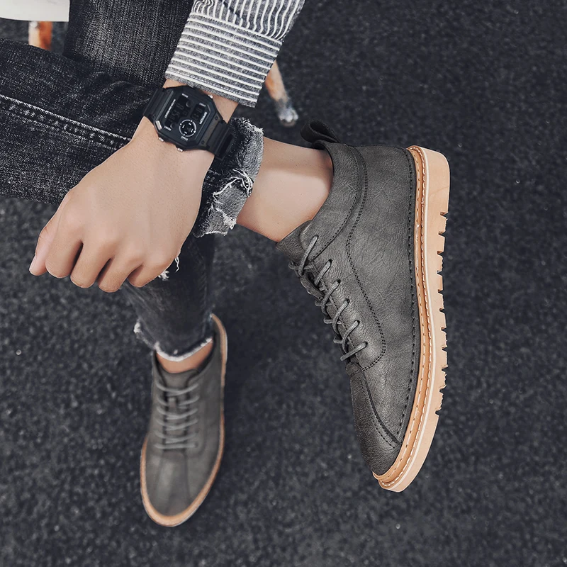 

Zapatos Casuales Black Casual Shoes Men Fashion Leisure Sports Leather Man Shoe Zapatillas Hombre Sport Mens