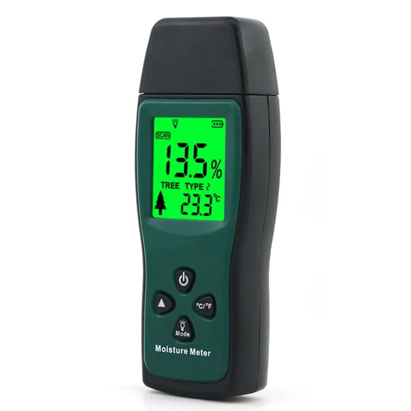 

Two Pins Digital Wood Moisture Meter Wood Humidity Tester Timber Damp Detector LCD Display Probe Range 2%~70%