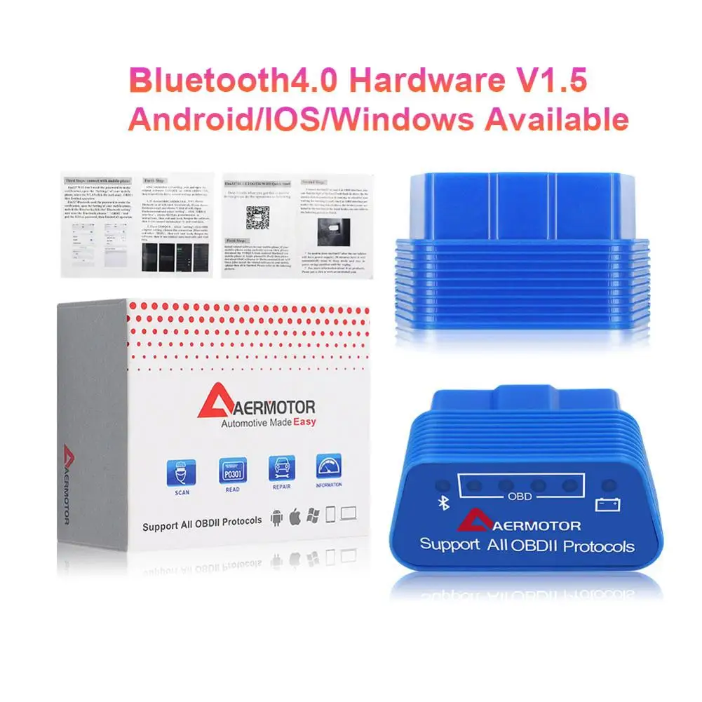 ELM327 V1.5 Wi-Fi Bluetooth OBD2 автомобильный диагностический сканер с поддержкой системы