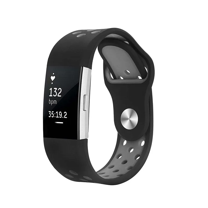 black gray Спортивные часы ремешок для FitBit Charge 2 Силиконовый Браслет ремешок для Charge 2 браслет умные Браслеты Аксессуары - Цвет ремешка: black gray