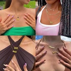 Ожерелье с подвеской Angel Number 111 444 для женщин и мужчин, готическое ожерелье-чокер на цепочке, ювелирные изделия из нержавеющей стали, колье для женщин