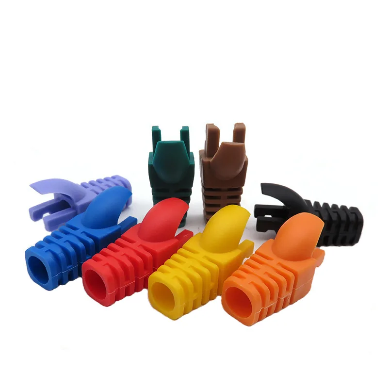 

OULLX RJ-45 CAT6 CAT5e Adapter Cap Ethernet Network Cable Connector Plugs RJ45 Caps Cat 5 CAT6 protective sleeve multicolour