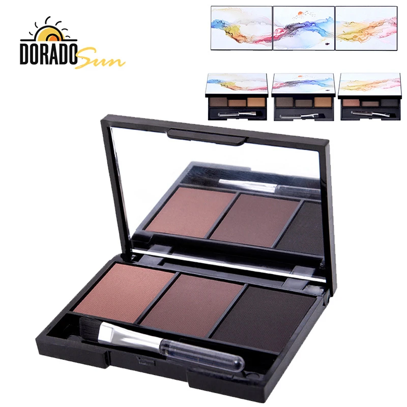 DORADOSUN 3-цветная пудра для бровей водостойкая кисть усилитель профессиональный