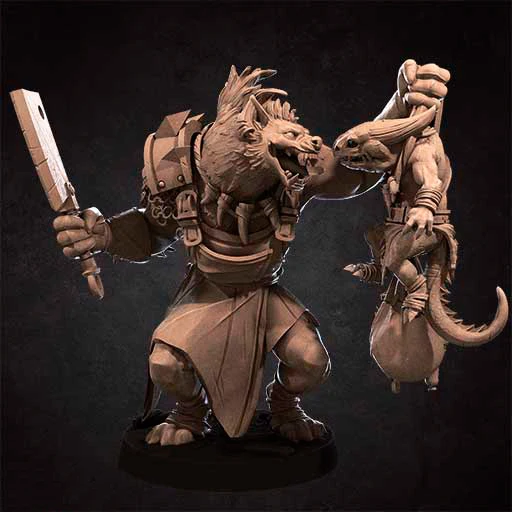 

75mm 56mm Resin Model Wolf Warrior Figure Sculpture Unpainted DW-61