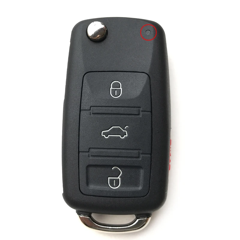 Чехол для автомобильного ключа с 3 кнопками 5K0837202AD VW VolksWagen Tiguan Touareg Golf Passat Polo Skoda