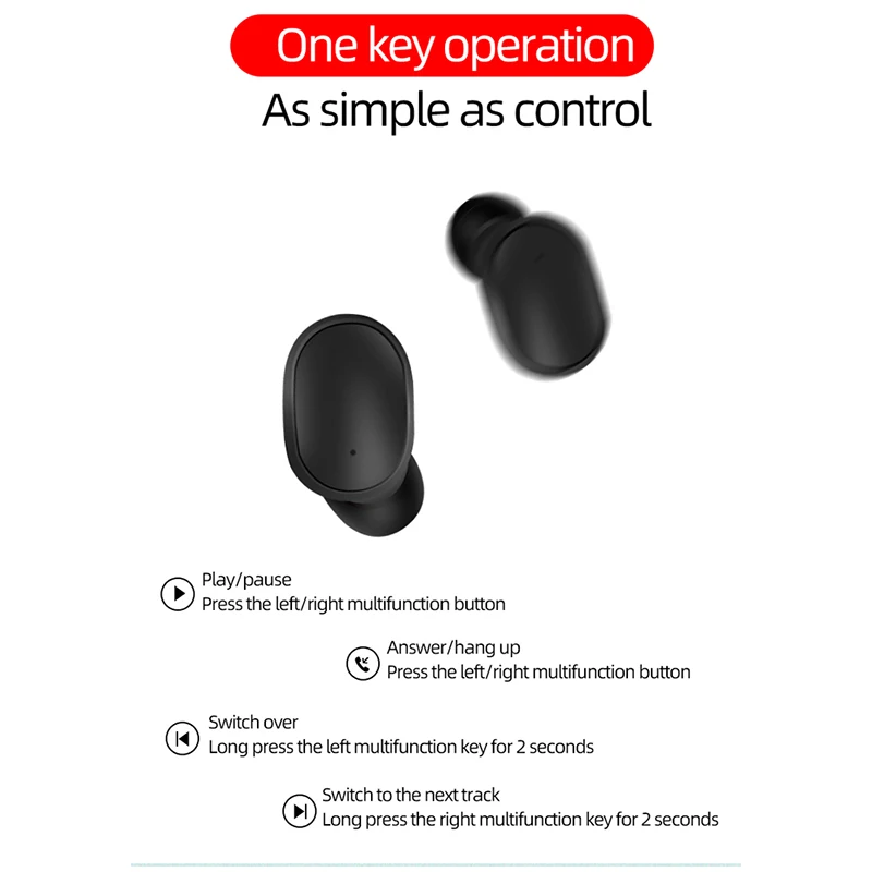 A6S 5.0 TWS Bluetooth Headsets For Xiaomi Airdots Wireless Earbuds Earphone Noise Cancelling Mic for Redmi iPhone Huawei Samsung |