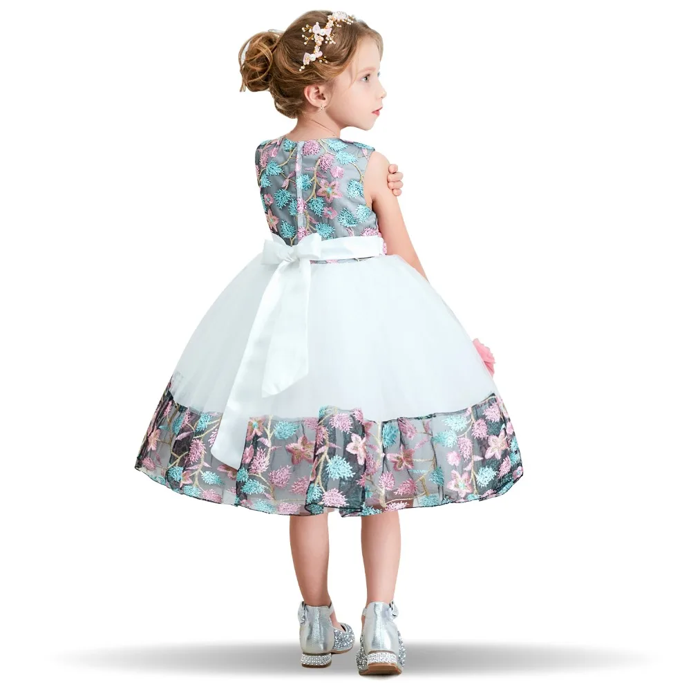 Нарядное платье с цветочным узором для девочек Платье на выпускной и свадьбу