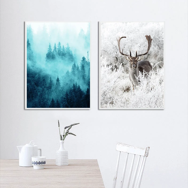 Скандинавский плакат с парусом снежинка лес природная фотография искусство