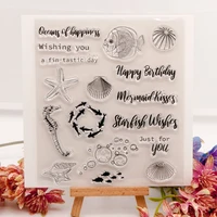 hippocampus transparent silicone stamp cutting diy hand account scrapbooking rubber coloring embossed diary decoration reusable