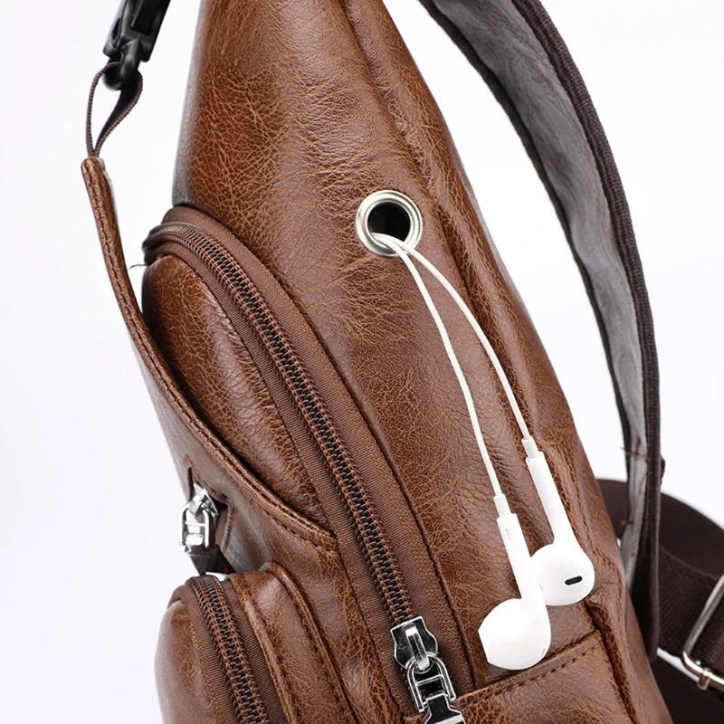 

Men's Fashion Crossbody Single Shoulder Bag USB Sports Outdoor Casual Chest Bags G5AE