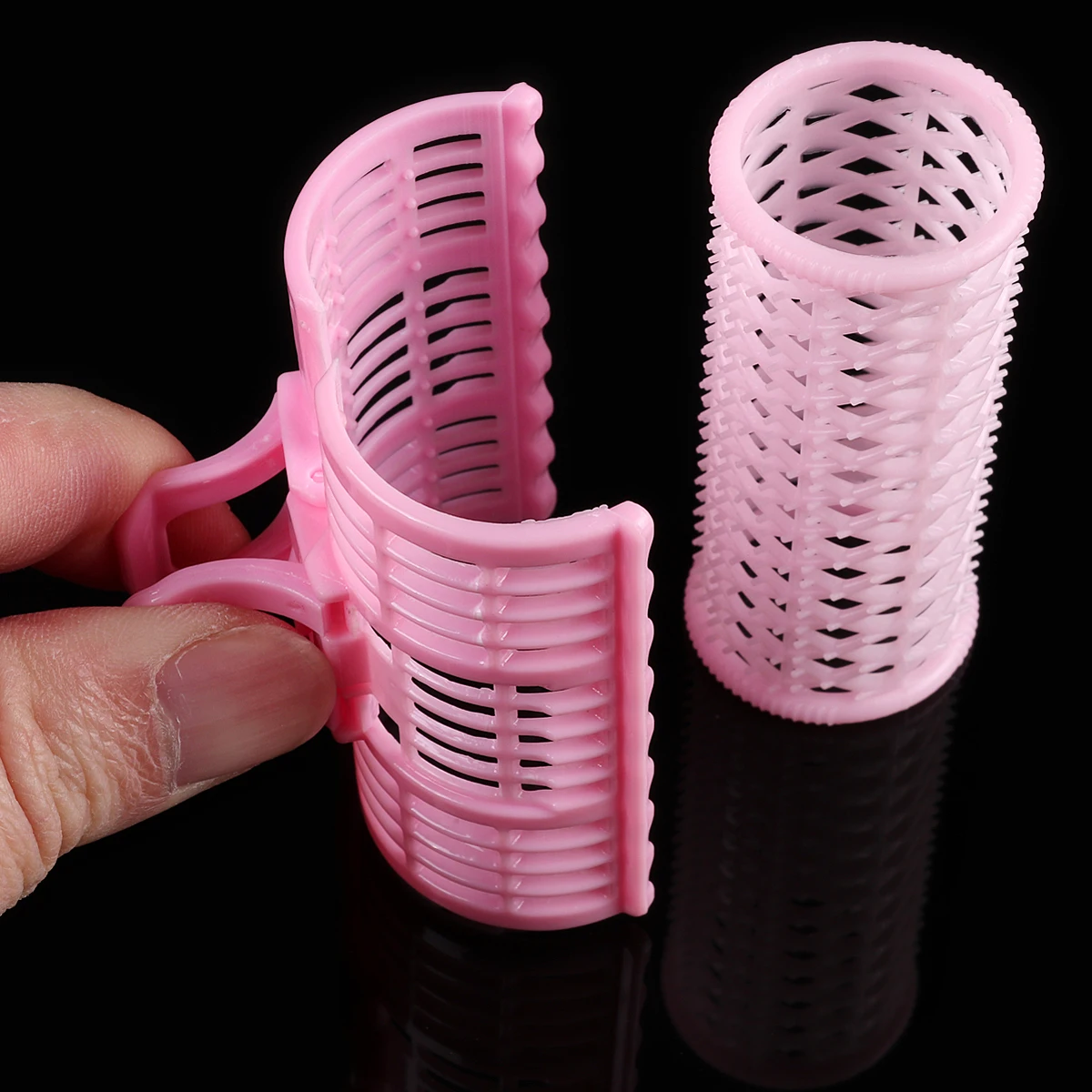 Роликовые Пружинные зажимы для завивки волос 6 шт./компл. пластиковые розовые