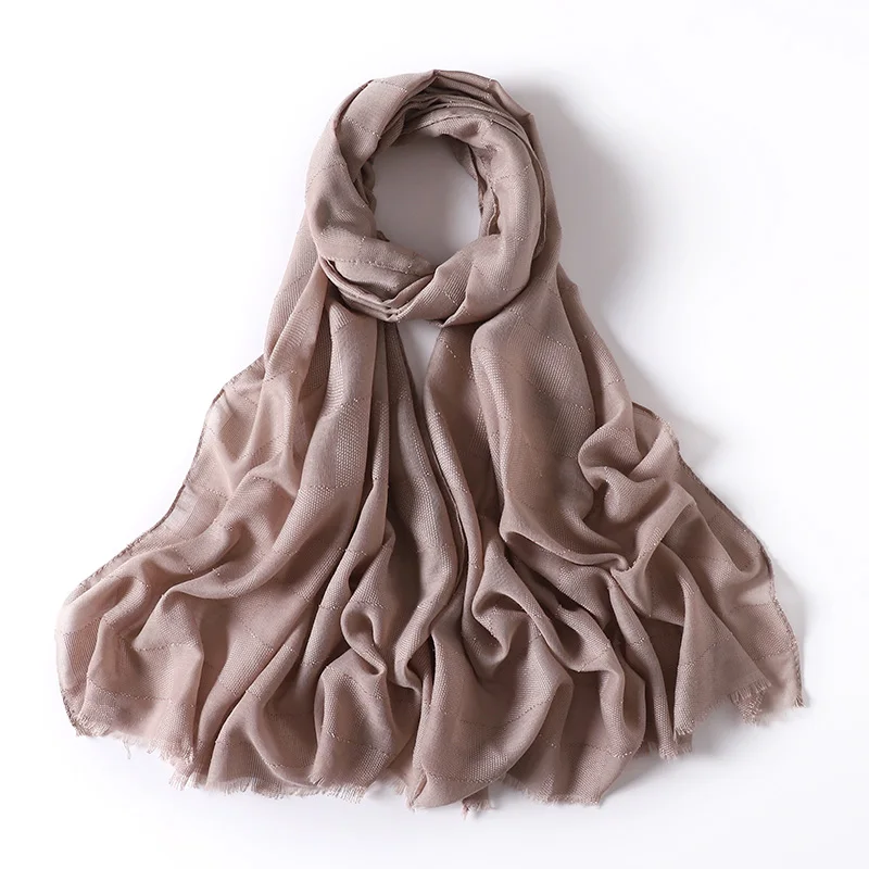 

hollow out cotton plain solider color long shawls Women Hijabs 2021 NEW winter scarf soft viscose