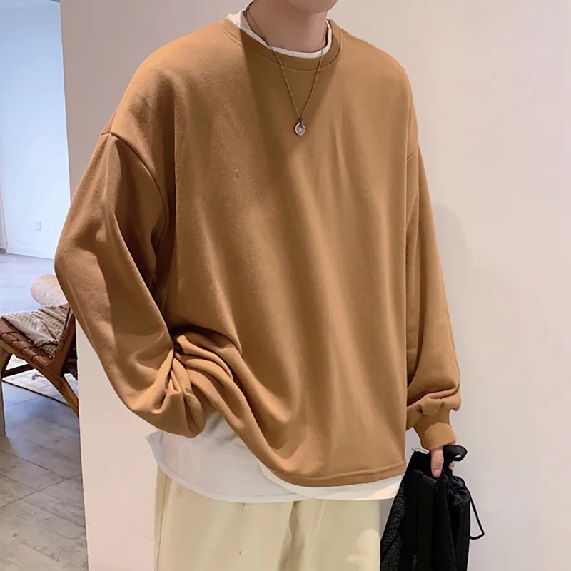Свитшот мужской/женский однотонный в стиле оверсайз Повседневная Уличная одежда