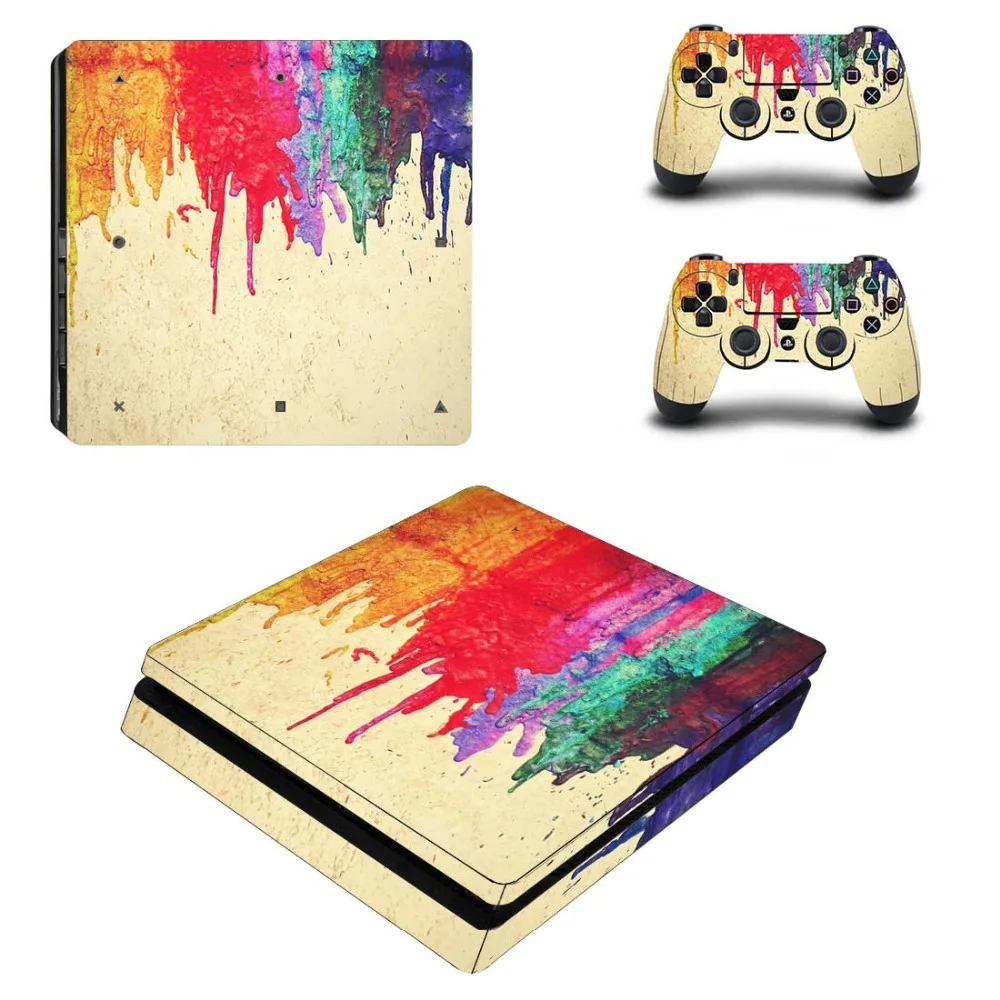 Новый дизайн полностью закрывающие лицевые панели PS4 Slim Skin наклейка для консоли