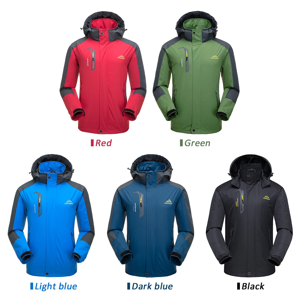 

Lixada Waterproof Jacket Windproof Raincoat Sportswear Outdoor Hiking Traveling Cycling Sports Detachable Hooded Coat for Men