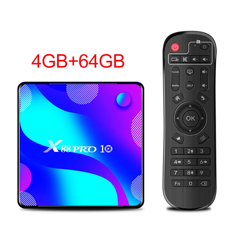 

Приставка Смарт-ТВ RK3318, Android 10, 4 + 11,0 ГБ, Google Youtube, 4K