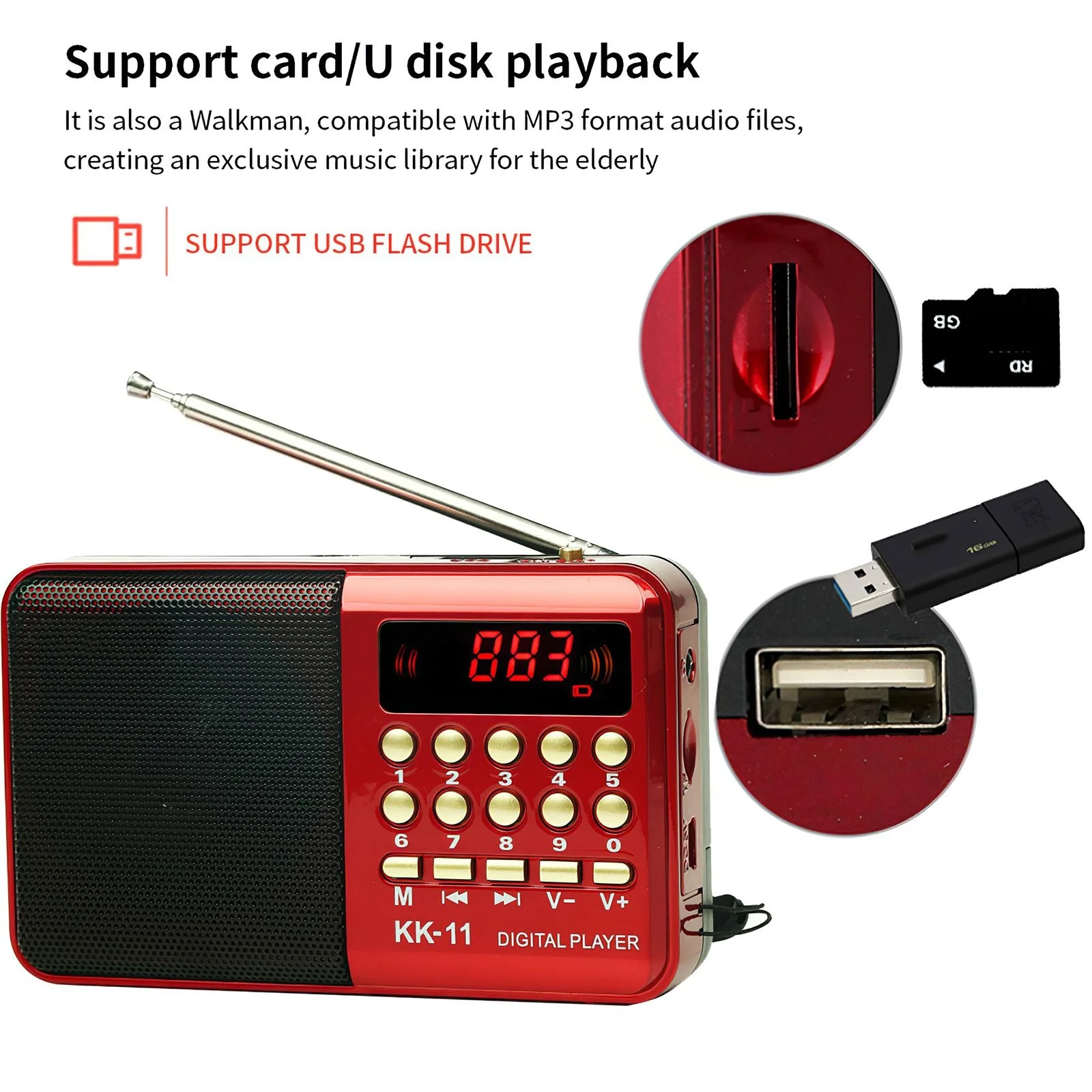 Портативный радиоприемник AM FM карманное радио короткие волны FM-динамик