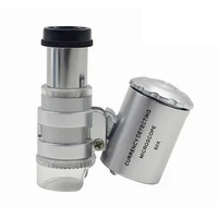 60x microscope with led lamp light portable pocket magnifier magnifying glass violet counterfeit light
