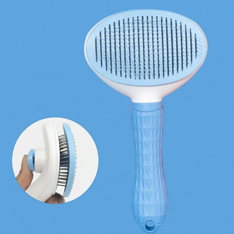 

Pet Comb Brush Removal Comb Grooming Cats Hair Remove Selfcleaning Flea Comb For Dogs Grooming Toll Automatic Hair Brush Trimmer