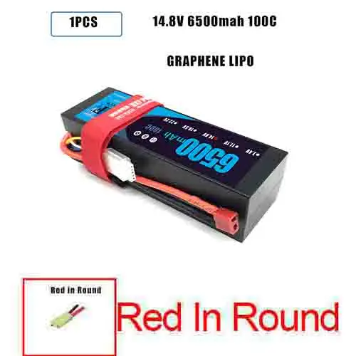 1PCS4S6500HARDRED DXF Lipo 4S Батарея жесткий чехол 14,8 V 5200 мА/ч, 6500 мА/ч, 50C 100C 200C AKKU для 1:8 1:10 RC автомобиль E Багги Truggy Грузовик Лодка - Цвет: 1PCS4S6500HARDRED